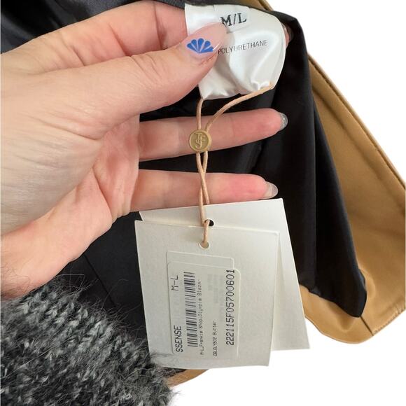 NWT The Frankie Shop Faux Leather Olympia Blazer Butter Tan Medium Large Loose - Picture 7 of 10